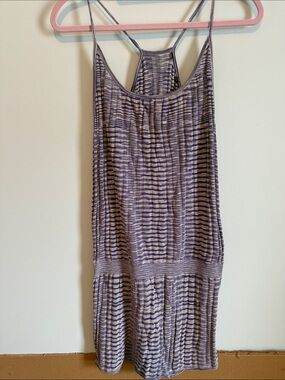 Women’s Crochet Purple and White Striped Mini Dress